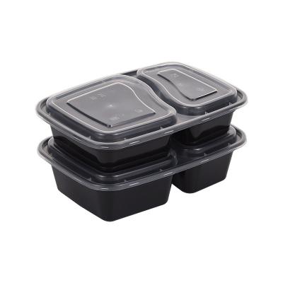 China ODM/OEM Desktop Microwave Safe 2 Disposable Plastic Compartment Take Away Disposable Bento Lunch Box for sale