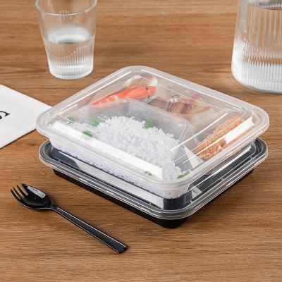 China Reusable Freshness Preservation 1000ml Meal Prep Food Storage Containers Bento Lunch Box 4 Plastic Compartment With Airtight Lids for sale