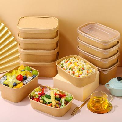 China Takeout Packaging Fried Chicken Salad Snack Boxes Food Packaging Paper Biodegradable Disposable Lunch Box for sale