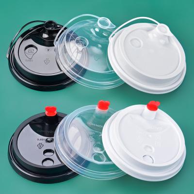 China Wholesale Eco-Friendly Disposable pp Leak Proof Plastic One Piece Shooting Cup Lid 90mm Diameter Hard Lid for sale