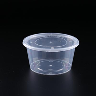 China Small Disposable Round Grocery Containers With Lid 15oz Plastic Microwavable Clear PP Food Container for sale