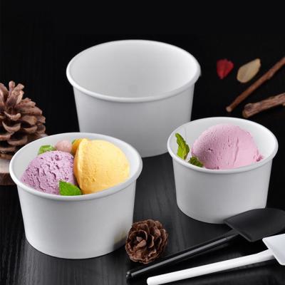 China Recyclable ice cream papercup custom made custom printed 3oz 5oz 8oz disposable ice cream paper cups with lid for sale