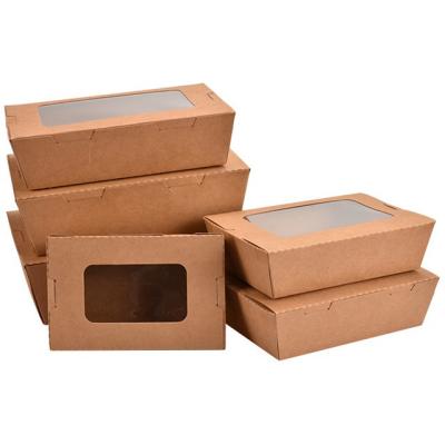 China Biodegradable Disposable Rectangular Round Portable Food Pastry Wrapping Paper Box With PVC Window for sale