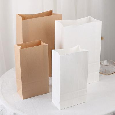 China Recycled Materials Wholesale Food Grade Disposable Kraft Paper Bag Brown Custom Paper Bags Without Handle for sale