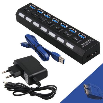 China 7 Port 4/7 Port USB 3.0 Fast Speed ​​USB 3.0 HUB Multi USB Splitter Hub With Switch For PC Laptop for sale