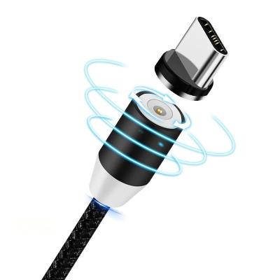 China Mobile Phone Fast Speed ​​USB Cable Magnetic Charging Nylon Braided 3 in 1 USB Magnetic Charging Cable for sale