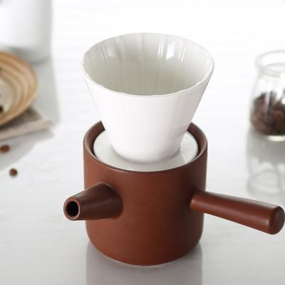 China New Arrival Modern Hand Drip Set Ceramic Hand To Make Pour Over Coffee Makers Coffee Drip Pot Coffee Dripper For Sale for sale