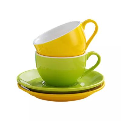 China European 100ml Classic Solid Color Coffee Cup Personalized Espresso Cup and Saucer Set for sale