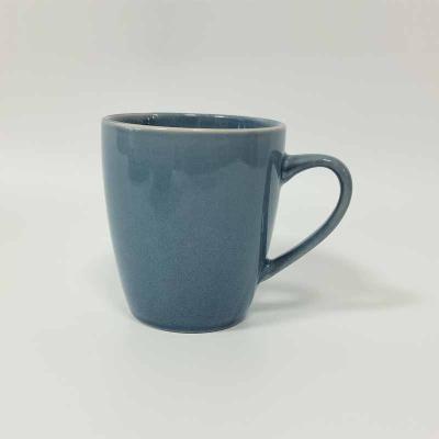 China Sustainable Ceramic Classic 400ml Round Table Morning Coffee Cup Water Milk Reactive Glazed Mug for sale