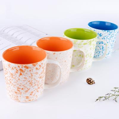 China Viable Wholesale Ceramic Nordic Creative Color Couples Coffee Mug Ink Splash Ceramic Mug for sale