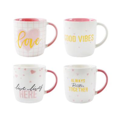 China Luster Color 300ml Tea Coffee Milk Ceramic Mug Viable Gift Ceramic Promotional Tableware Mug For Valentine's Day for sale