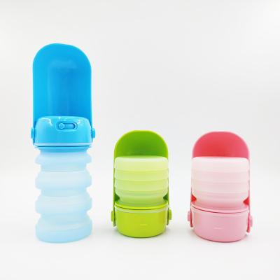 China Viable Wholesale Collapsible Silicone 300ml Portable Travel Dog Water Bottle for sale