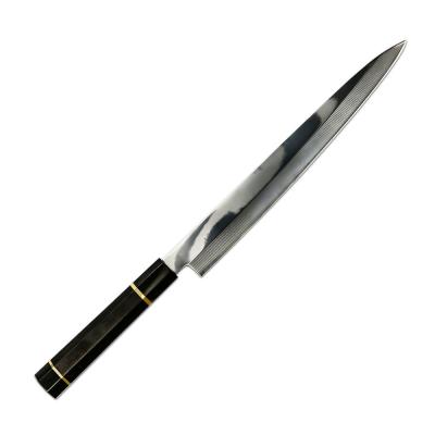 China Disposable Yanagiba Sakimaru VG 10 Damascus Steel Knife with Black Ebony Wood Handle for sale