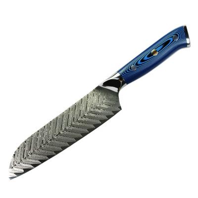 China 7 Inch Viable Japanese Steel Damascus Kitchen Santoku Knife for sale