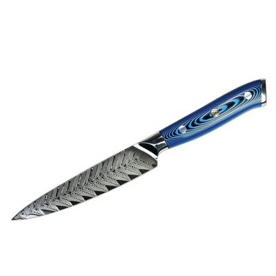 China Viable Newcomer Professional 5 Inch Scale Model 73 Layers Damascus Kitchen Japanese Steel Serving Knife for sale