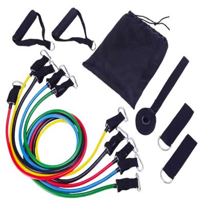 China 11 Pcs Resistance Band Set Anti-breakup Exercise Bands Resistance Bands for sale