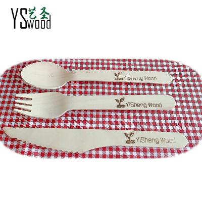 China Birch Wood Branding Logo Hot-stamp Logo Disposable Wooden Cutlery Spoon Fork Knife Wooden sticks Wooden Stirrers with Logo  High Quality for sale