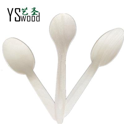 China Disposable Eco Friendly  Biodegradable Deeper Disposable Wooden Spoon  Big Soup Larger head Spoon Eco-friendly for sale