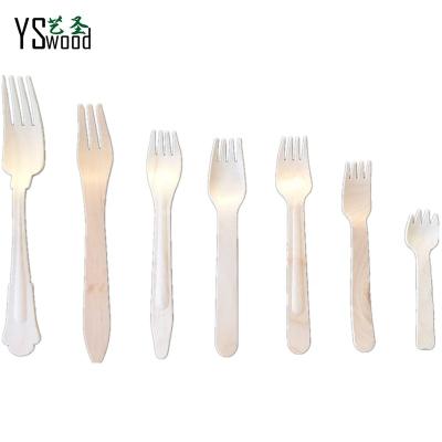 China Disposable Eco Friendly Stocked Biodegradable All Sizes Disposable Wooden Fork Cheap for sale