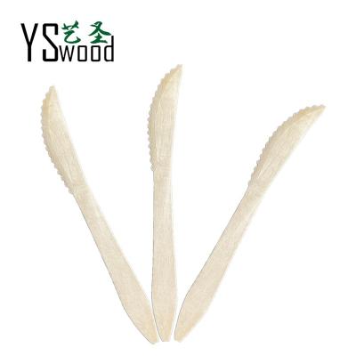 China Disposable Eco Friendly  Biodegradable 16.5 cm Special Design Disposable Wooden Knife 6.5 inch Sharp style for sale