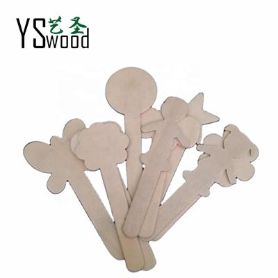 China Eco-friendly Materials DIY  Wooden Craft Sticks For Plant Party Birthday Tag Wooden Menu Coloring Wooden Toys for sale