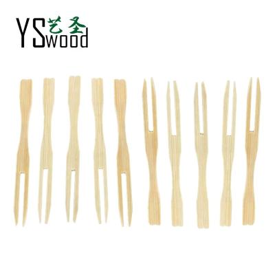 China Fruit Disposable Bamboo Fruit Fork 9 cm mini fork for sale