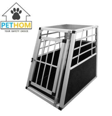 China Aluminum Lockable Pets Dog Cat Travel Carrier Cage 55x77x69.5cm for sale