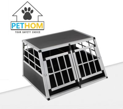 China Large Dog Crate Sturdy Cage Car Transport Double Carrier Partition Wall Safe for sale