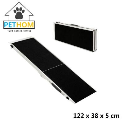 China Folding Pet Ramp Cats Dogs Bifold Stairs Ladder Travel Portable 135kg Aluminum ZX122A for sale