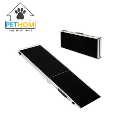 China 4'ft Aluminium Pet Ramp Cats Dogs Bifold Stairs Ladder Travel Portable 135kg Aluminum ZX122B for sale