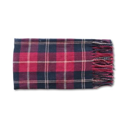 China Custom Wholesale Winter Soft Material Soft Touch Feeling Simple Fashion Plaid Scarf For Women for sale