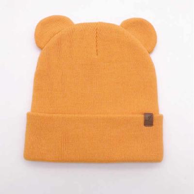 China COMMON Toddler Beanie Hat with Heart Antlers Baby Cable Knit Winter Hats for sale