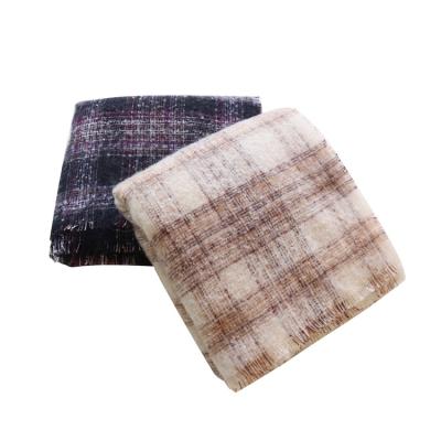 China Soft Touch Feeling Designs Winter Cardigan 300g Luxury Acrylic Plaid Shawl For Women for sale