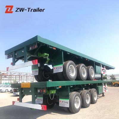 China Custom truck trailer factory 20ft 40ft flat bed container lock chassis truck semi trailer for sale for sale