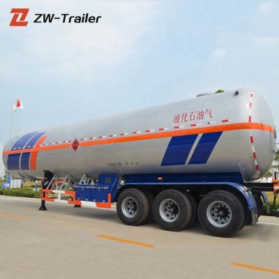 China Truck trailer price best for sale 58 cubic meter lpg transport tanker semi trailer for sale