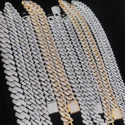 China CLASSIC VOAINO New design hip hop jewelry moissanite necklaces cuban link chain for sale