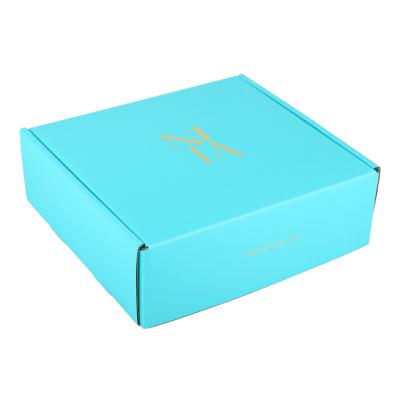 China Printing Customized Logo Blue Color High Quality Corrugated Shipping Box for sale