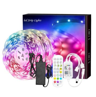 China Easy Life Decorating 5m Color Changing 16.4ft 5050 RGB LED Remote Control RGB LED Strip Lights for Room, Party, Bedroom for sale