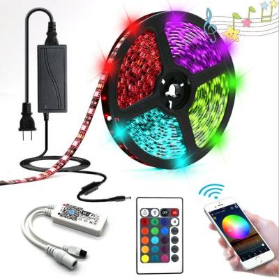 China Amazon Best Seller Ip20 12V 5050 Smd Wifi App Smart Led Strip RGB Color Changing Lights Strips Lux 10m Led Smarts 5000mm*10mm for sale