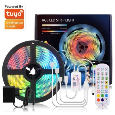 China Easy Life DC12V Wifi RGB LED Strip Light Kit Smart APP Control With 24 Key Remote 5m 10m 20m Strip Lights Sets for sale