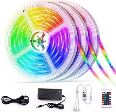 China Dropshipping Smart Flexible Music Wifi Controller IP20 IP65 SMD 5050 RGB LED Strip Light Kit 5000mm*10mm Amazon Alexa Google Home Tuya for sale