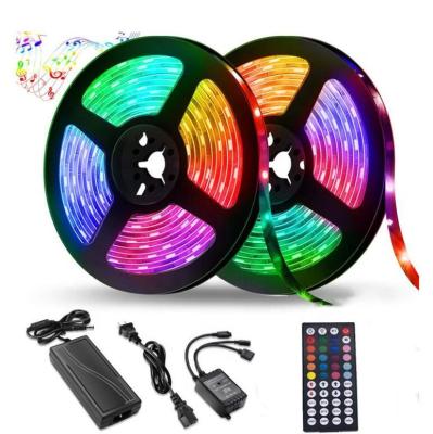 China 5050RGB Hotel Music Rhythm 20/44 Keys Led Strip Light Control Atmosphere Lamp 5 /10 Meter Sound Strip Set for sale