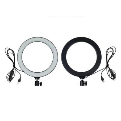 China 10 Inch Mini Selfie Ring Light Adjust Color Dimmable USB Socket with Tripod Stand and Pan Tilt Zoom for sale