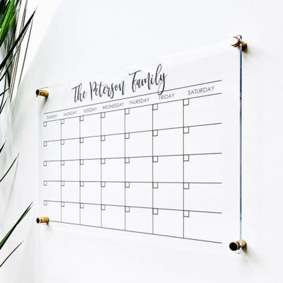 China Mouthly Dry Weekly Calendar Board Gift Spring Sign Clear Acrylic Schedule Planner for sale