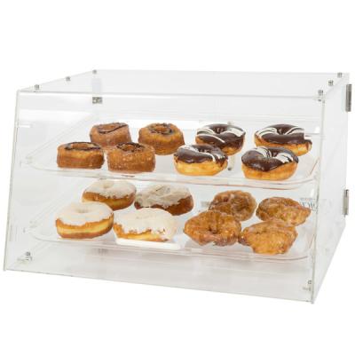 China Clear Acrylic Display Spring Sign 4 Tier Bakery Showcase Airtight for sale