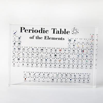 China Popular clear cube periodic table as a gift spring sign with real elements for sale