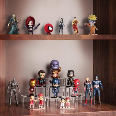 China 3 Layers Acrylic Clear Acrylic Display Riser Display Stand Toy Spring Sign For Toy for sale