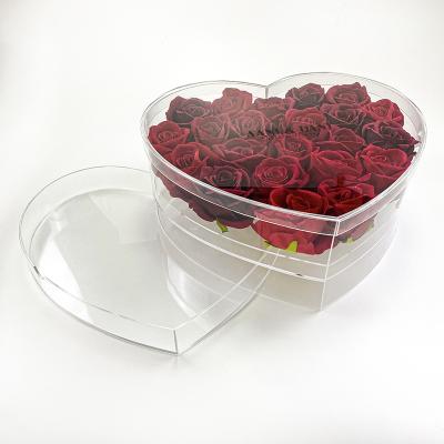 China High Quality Gift China Spring Sign Heart Shape Clear Flower Rose Box for sale