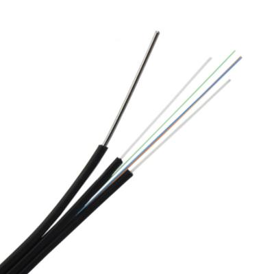 China Outdoor direct buried 2 core single mode ftth drop optical fiber optic cable for sale