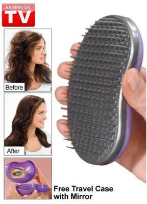 China Mini Plastic Detangling Hair Brush Spark magic hair comb for sale